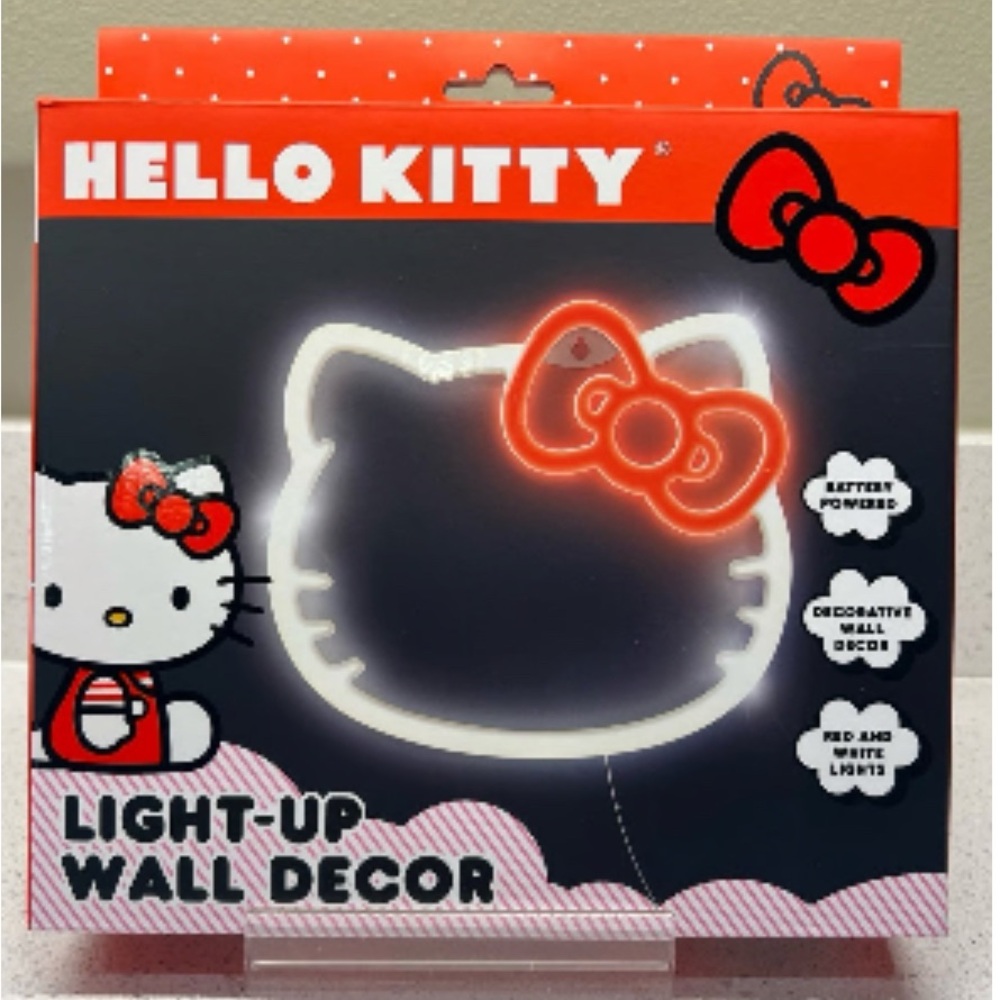 Hello Kitty Sanrio Wall Decor Light Sign Red & White NWT